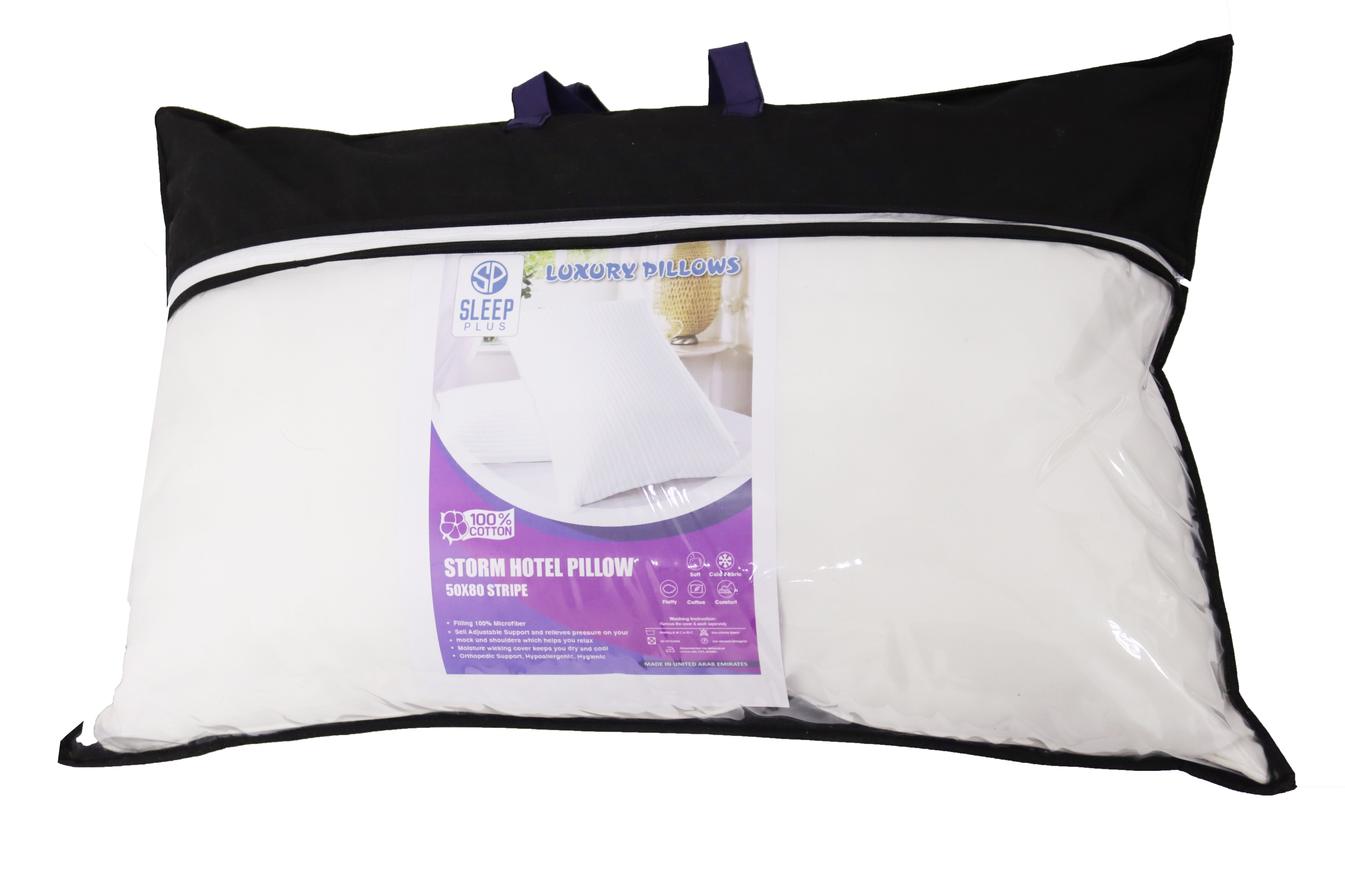 Luxury White HOTEL PILLOW TC220, Size 75x50 cm Stripe