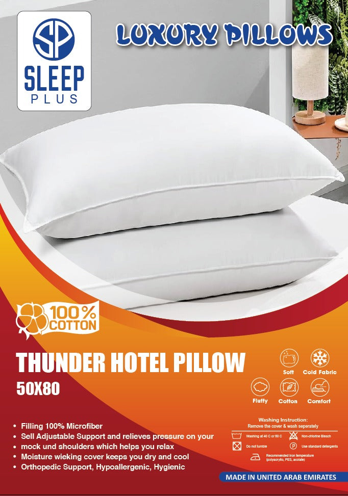 Luxury White HOTEL PILLOW TC220 Size 75x50 cm