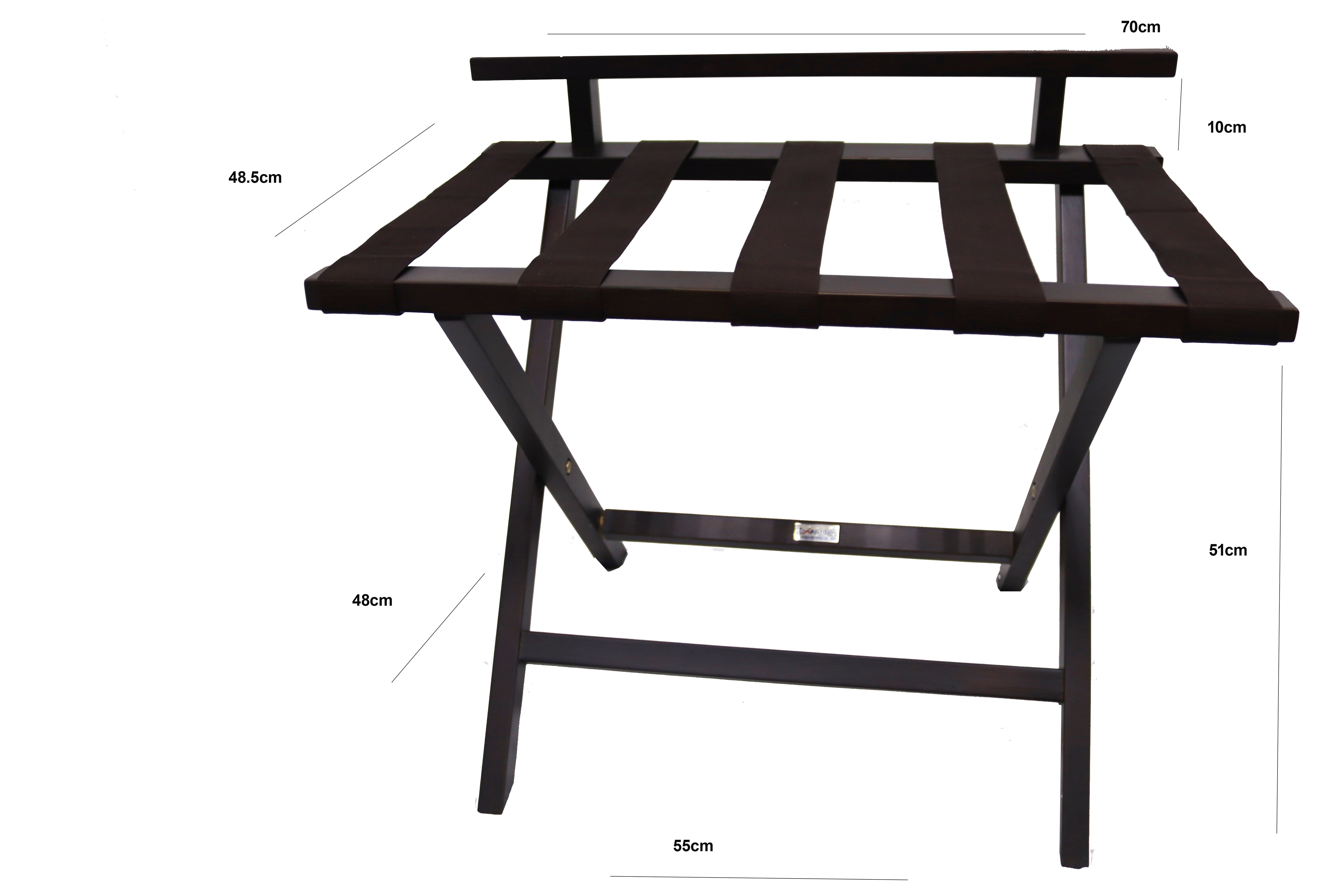 Foldable wooden luggage rack 70x48.5x51x10cm